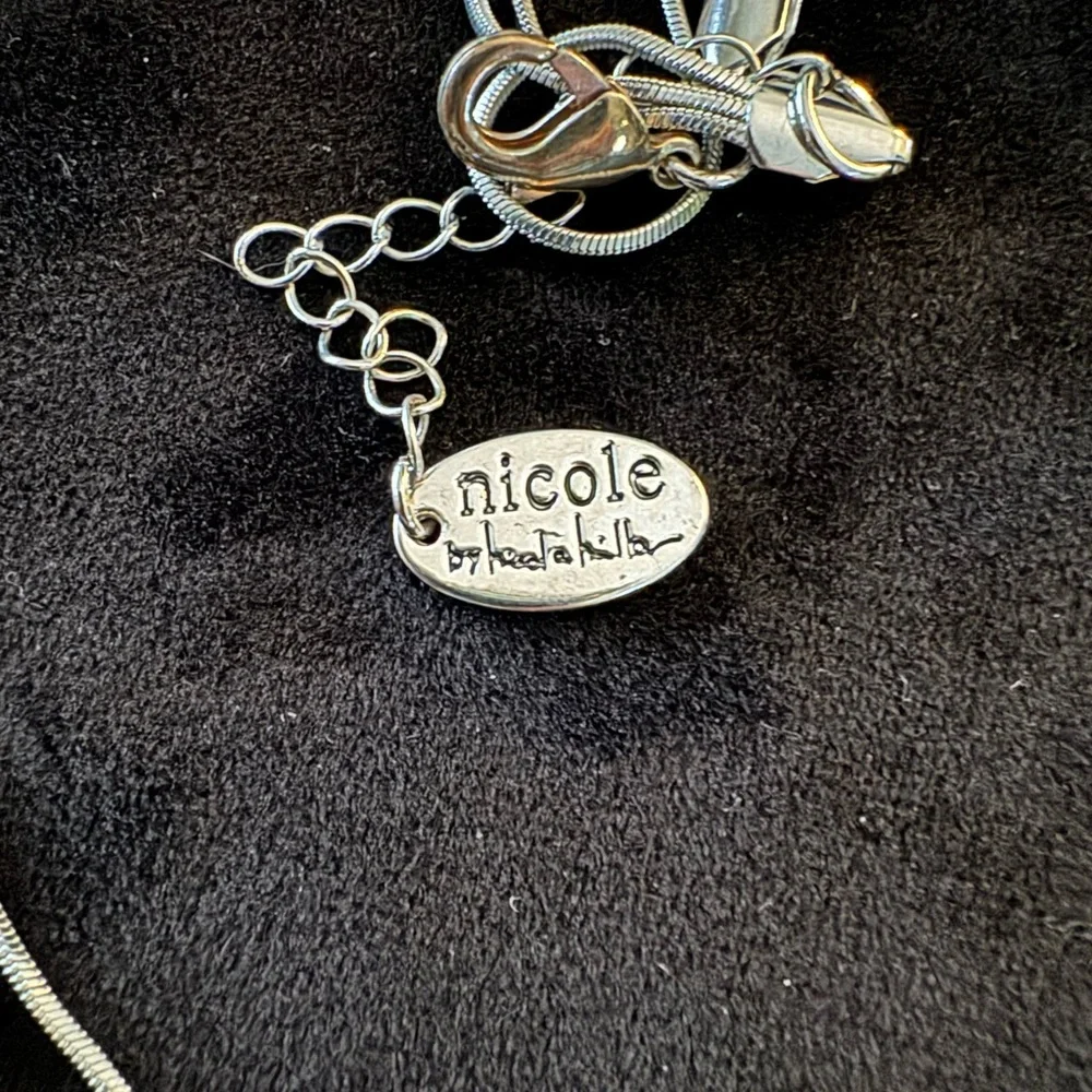 Nicole Miller Long Silver 3 strands Necklace. - Picture 3 of 3